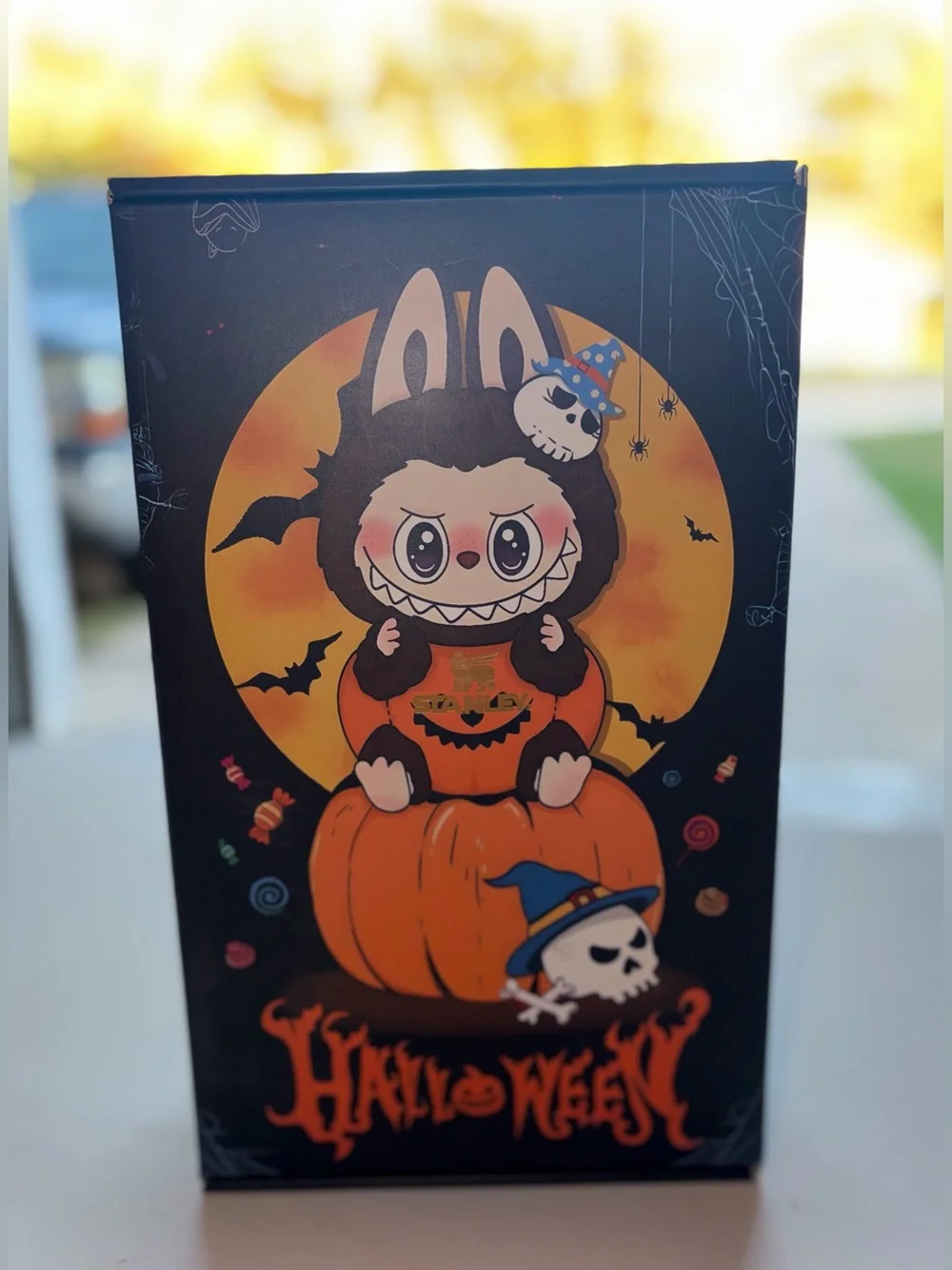 Stanley Halloween Pumpkin Character Tumbler - Black and Orange